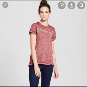 Gilmore Girls maroon soft logo burnout tee size S